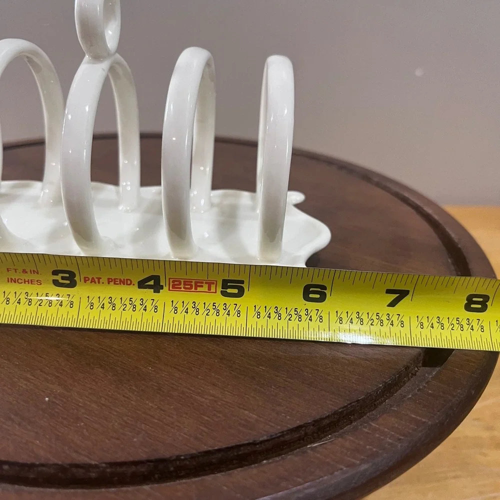 I. Godinger & Co. White Ceramic Toast Rack 5 Slot Letter Sorter Vtg Farmhouse‎